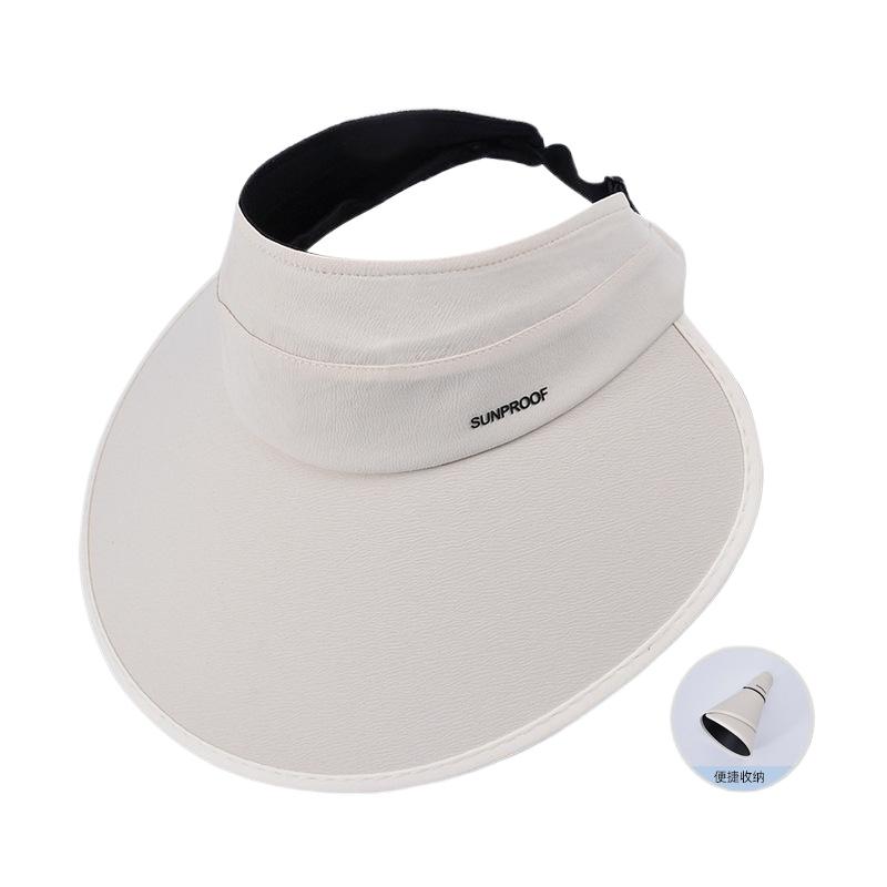 Summer vinyl large brim sunshade sunscreen hat children's outdoor fashion versatile Korean version foldable empty top sun hat