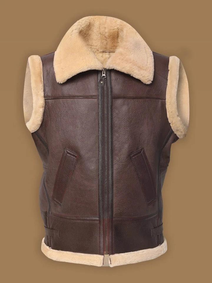 Winter youth zipper not hooded casual side seam pocket fur integrated vest