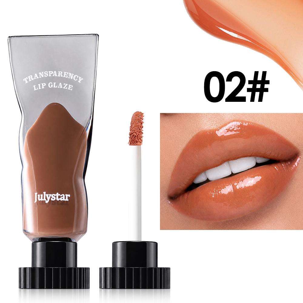 Transparency Lip Glaze, High Shine Mirror Lip Gloss, Highly Pigmented Moisturizing Tinted Lip Glow Oil, Long Lasting Waterproof Liquid Lipstick