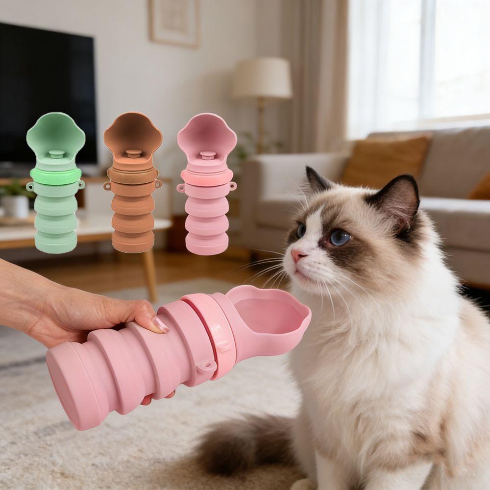Silicone Collapsible Dog Water Bottle Food Grade Cat Water Bottle  Outdoor Dog Walking