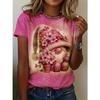 Bee Genie Gnomes Printed Women's T-shirt Comfortable Round Neck Short-sleeved Summer Style Casual Women's Clothing
