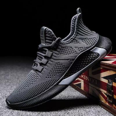Popular Men's Casual Shoes Breathable Flying Fabric Lightweight Comfortable Running Shoes Walking Shoes Trendy Men's Shoes