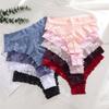 3Pcs/Set Women's High Waist Panties Ladies Sexy Lace Hollow Out Thong Breathable Transparent G-strings Solid Color Soft Lingerie