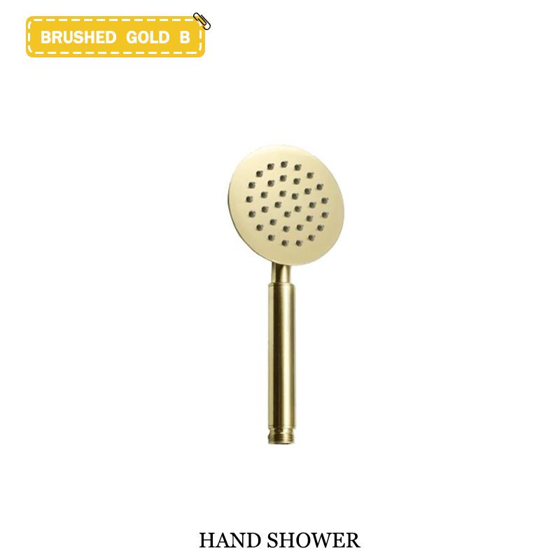 Brushed Gold Handheld Shower Head Wall Mounted Brass Bracket Stainless Steel Handheld Shower 1.5M Hose Bathroom Accessories