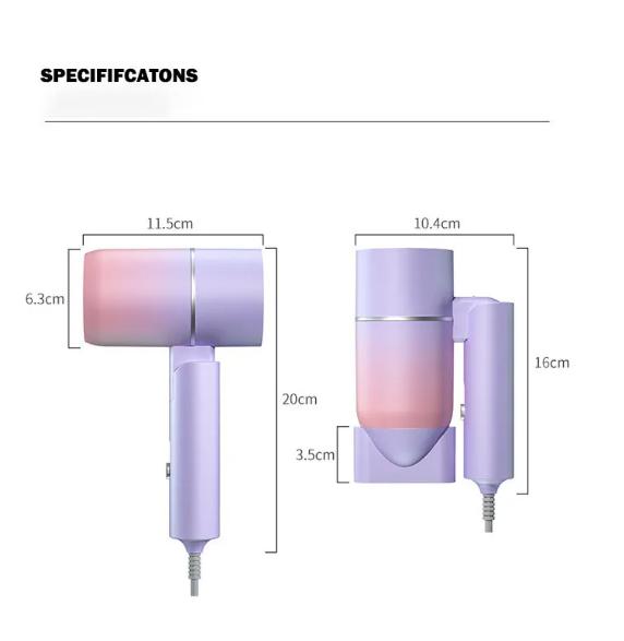 Xiaomi MIni zusammenklappbarer Haartrockner, 220 V-240 V, 750 W, mit Tragetasche, Heißluft-Anion-Haarpflege für Zuhause, Reisen, Haartrockner, Föhn, tragbar