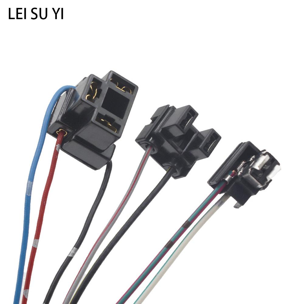 2 PCS Headlight Lamp Bulb Socket Wiring Harness Connector Plug Adapter Line for H1 H7 H4 Bulb