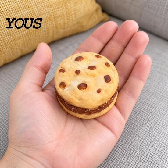 Quiet Sensory Toys for Classroom Realistic Cookie Squishy Stress Relief Toy, Soft Fidget Ball, Novelty Gifts Coworkers Cute Baked Portable Hand
