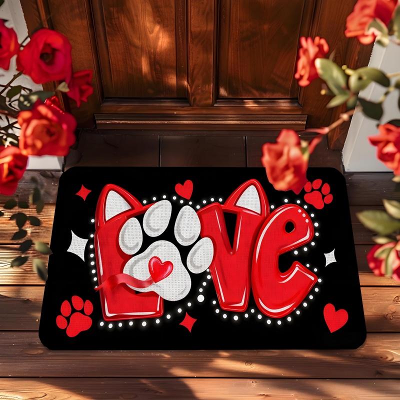 Valentine's Day Doormat Soft, Cosy And Sound-Absorbing Entrance Hall Mat Bedroom Entrance Rug Bedside Carpet Home Décor