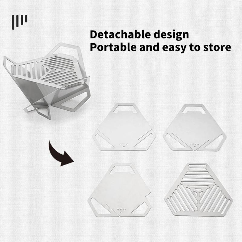 Portable Card Type Barbecue Stove Detachable Barbecue Grill Stainless Steels Camping BBQ Grill Rack Kitchen Accessories