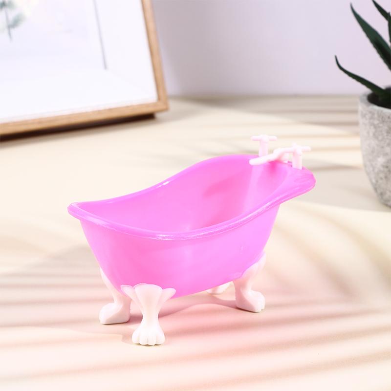 Dollhouse Miniature Furniture Mini Bathtub Tub Model Toy Simulation Bathroom Accessories Kids Pretend Doll House Decor Toy