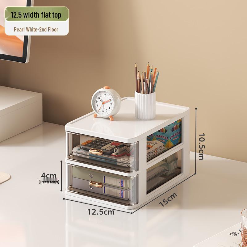 Transparent Multi-Layer Drawer Organizer for Office Desk Supplies