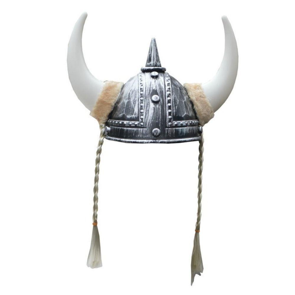 Antik aussehender Wikingerhorn-Hut Helm Kunststoff-Stierhorn Kopfbedeckung Herren Damen