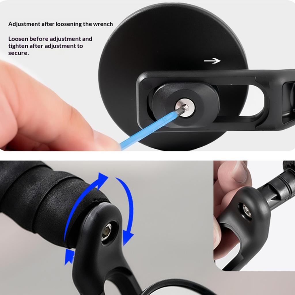 1pc Bicycle Handlebar End Rear View Mirror 360 Adjustable Rotatable Handlebar Plug Rearview Mirror Wide-Angle Bike Convex Mirror
