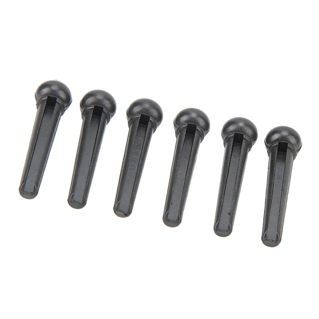 6Pcs Black Guitar Bridge Pin Kit Decorative Robust Clarity Increasing Guitar Bridge Pin Replacement Blue Head Type