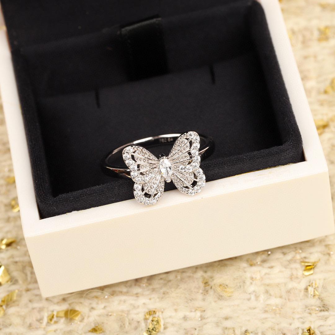 

Новое Винтажное Горячее Бренд Женское Кольцо Роскошные Дизайнерские Украшения Для Женщин Мода Чистое Серебро 925 пробы Женские Кольца с Бабочками 8