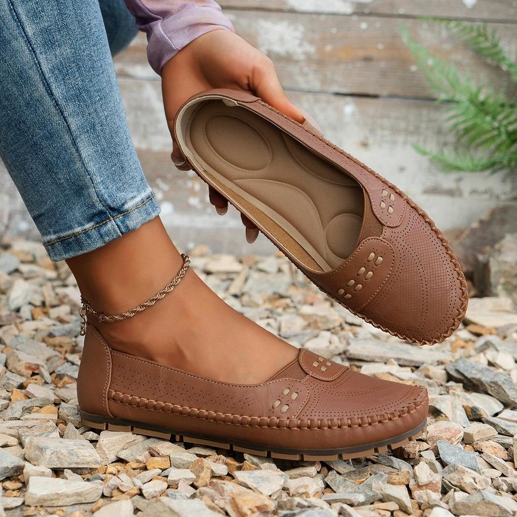 Vintage Style Women'S Ballet Flats Round Toe Slip-On Loafers for All-Season Casual Shoes