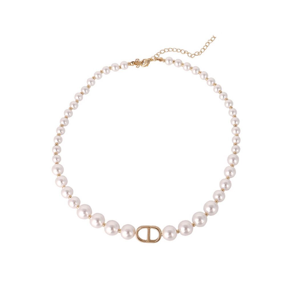 Náhrdelník s cd korálky Dámský lehký luxusní jednoduchý sladký řetízek klíční kosti výklenek design Špičkový perlový řetízek na krk