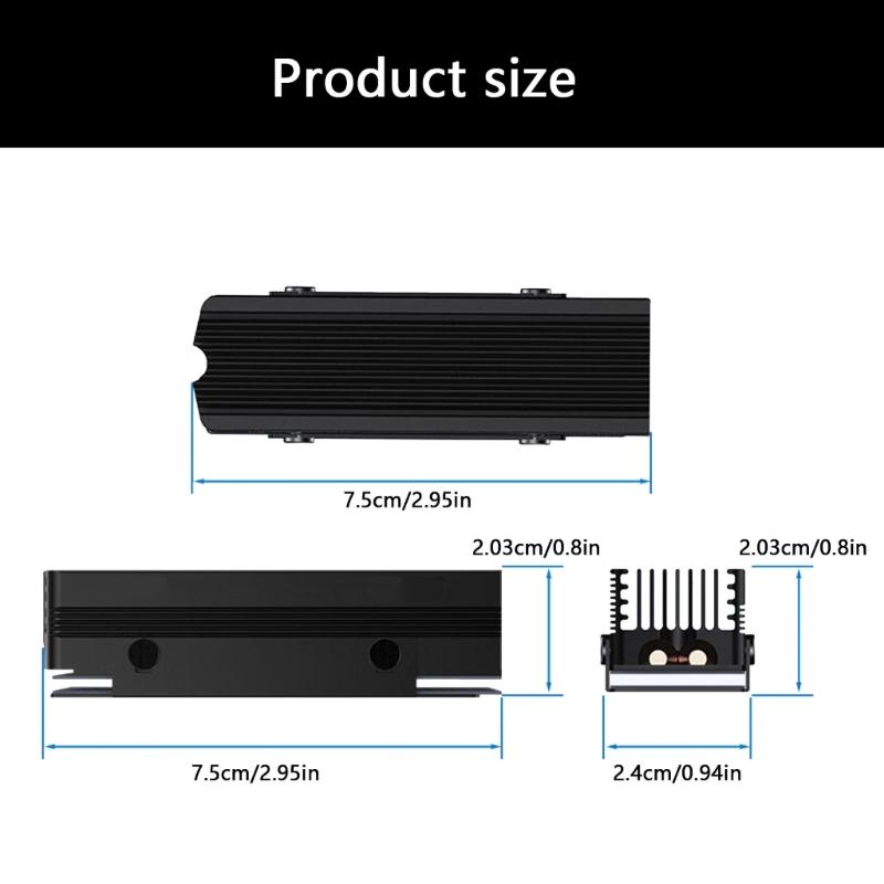 M.2 SSD Heatsink Thermal Pad Heatsink Aluminium Cooling with Silicone Thermal Pad Heatsink 2280 NVME CPU Cooling