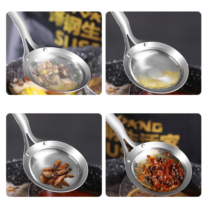 Stainless Steel Mesh Skimmer Vegetable Residue Oil Mesh Colander Strainer Soup Pot Small Colander Kitchen Tools Utensil