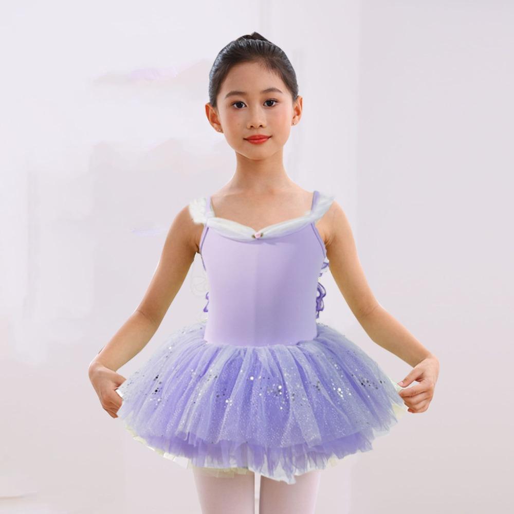 Camisole Style Tutu Gymnastics Leotards Sleeveless Design Ballerina Tutu Dress  Kids