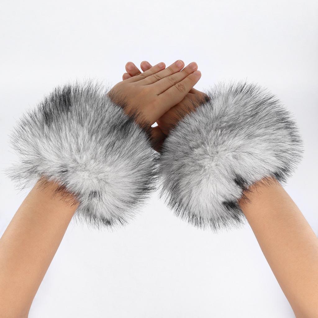 Polsini in Eco Pelliccia Scaldamani Invernali Pelosi per Halloween Cosplay Quotidiano Accessori per Costumi da Festa