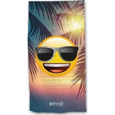 Drap De Plage - Emoji - 70 X 140 Cm - 100% Microfibre - 250 Gsm - Multicolore