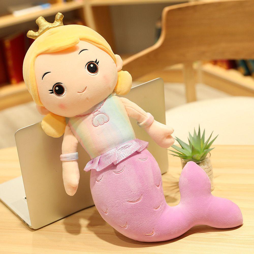Adorable Crown Mermaid Stuffed Toy Doll Perfect For Kids Birthday Gifts And Playtime
