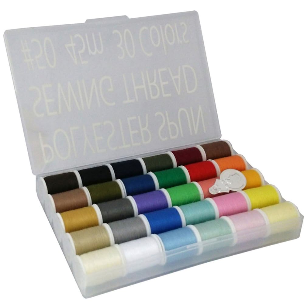 

LEONIS Storage Case Set of 30 Sewing Thread Colors #50 45m Handy and Convenient