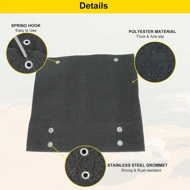 RV Step Covers Non-Slip Stair Rugs Cover Wrap Carpet Step Protection With Spring Hooks Sturdy Stair Rugs RV Steps Accessories