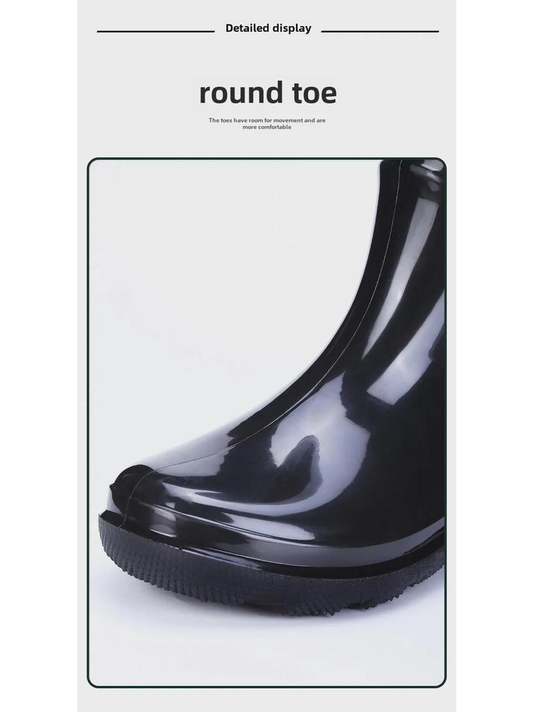 Men's Wear-Resistant Waterproof PVC Work Boots: Non-Slip, Velvet-Lined for Autumn/Winter