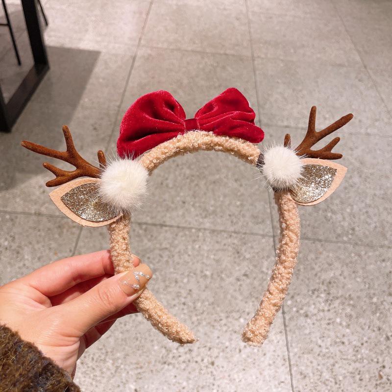2025 Christmas Snowflake Plush Bow Headband & Cute Hair Clips for Kids