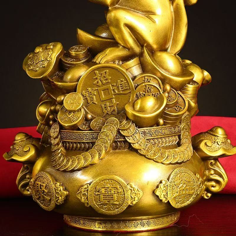 Copper Monkey Ornaments Pot of Treasure Ruyi Monkey Living Room Office Decor