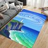 3D Ocean View Carpet with Lighthouse and Cliff Art Design Rug Suitable for use as an anti-slip for living room bedroom sofas