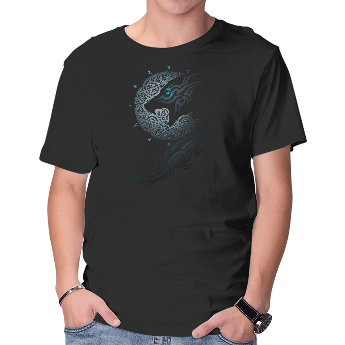 Unisex Crew Neck T-Shirt Ragnarok Moon Graphic Short Sleeve Casual Tee XXXL