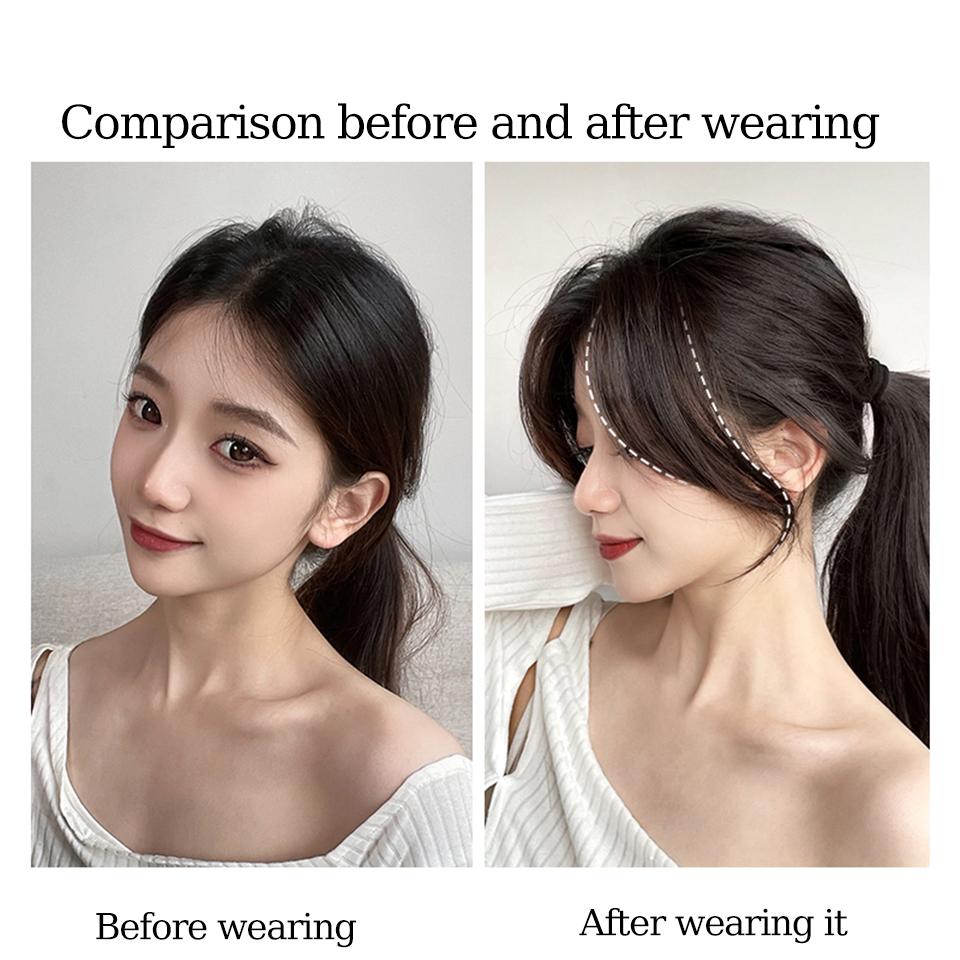 Synthetic Fringe Clip In Hair Bangs Hair Piece Middle Part Two Sides Bang Hair Pieces Clip In Extensions Increase Hair Volume Fo