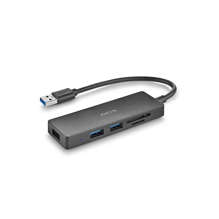 Concentrateur USB-C - NGS - iHub Reader - Vitesse De Transfert 5 Gbps - Couleur Noire - USB 3.0