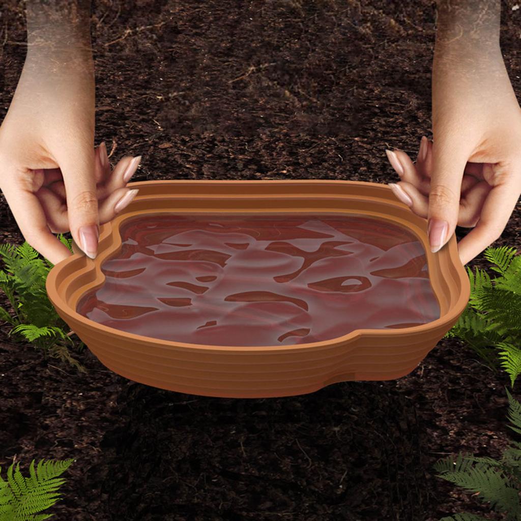 Reptilien Wassernapf aus Kunststoff Mehrstufiges Badebecken zum Einweichen für Schildkröten Füttern Baden Lebensraum Wasserschüssel mit Rampen