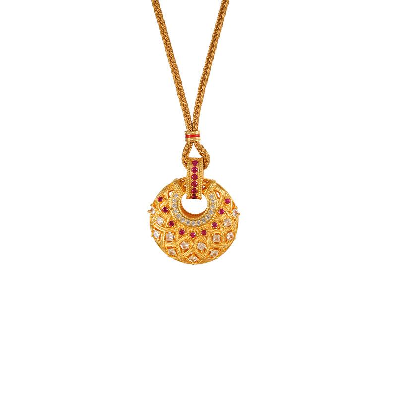 New Chinese Style Retro Palace Style Hollow Versatile Necklace Pendant