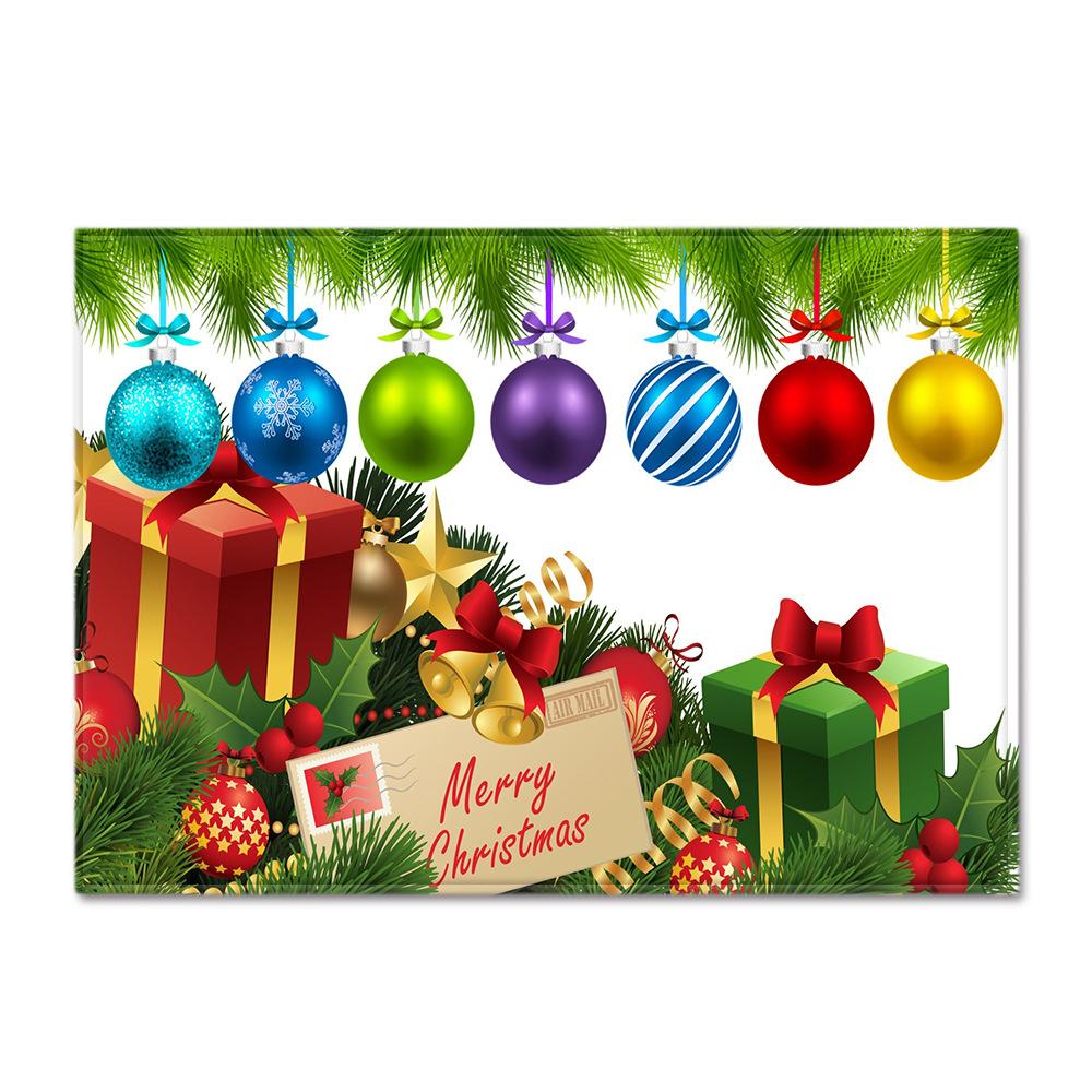 Merry Christmas Living Room Carpet New Year's Child Rug Xmas Bell Gift Floor Mat Kitchen Bedroom Area Rug Non-slip Doormat
