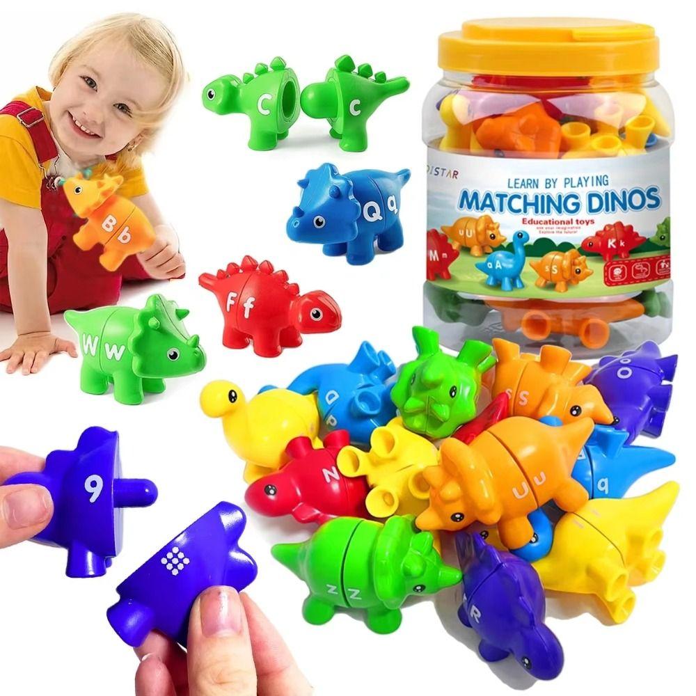Plastic Color Sorting Montessori Toy Dinosaur Alphabet Sensory Toys Girls Party Favors