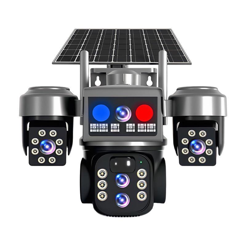 V380 Solar-Powered 10X Zoom Panoramic PTZ Camera with Mobile Alarm for Outdoor Use