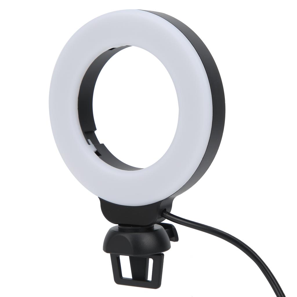 4in Mini LED Ring Light Soft Beauty Fill Light with Clip for Video Call Live Online Meeting