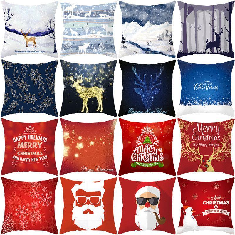 Luxurious Peach Skin Velvet Christmas Cushion Cover With Invisible Zipper Design