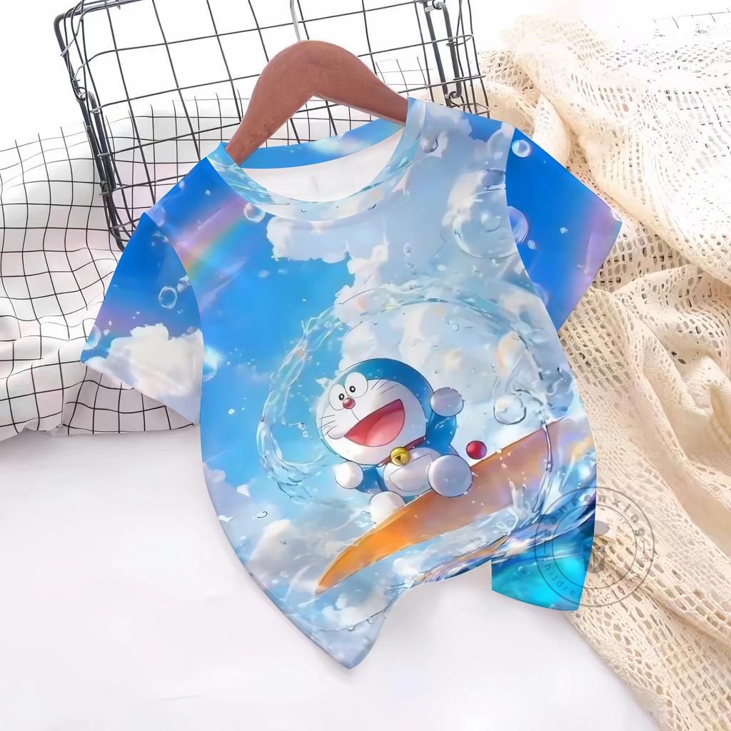Summer Doraemon 3D Printe Children's Tops Teenagers From T-Shirts For Boys Girls Kids Clothes Short Sleeve
