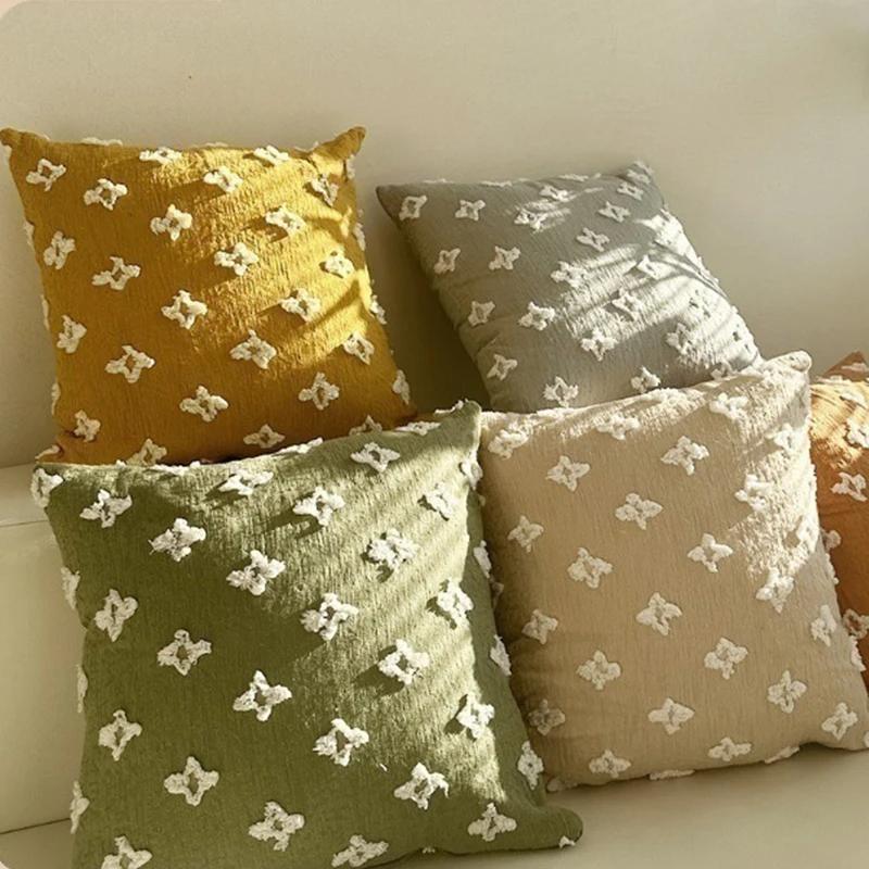 INS Embroidery Pillow Cover Decorative Pillow Case for Sofa Fashion Retro Flower Cushion Cover for Bed Chair Home Decoration