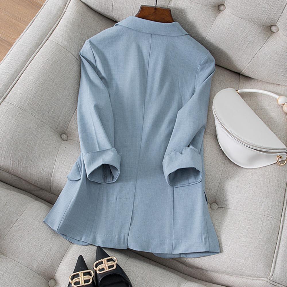 Tencel Linen Small Blazer Women's Seven-quarter Sleeve Spring and Summer New Korean Version Temperament Slim and Thin Suit Women's Top
