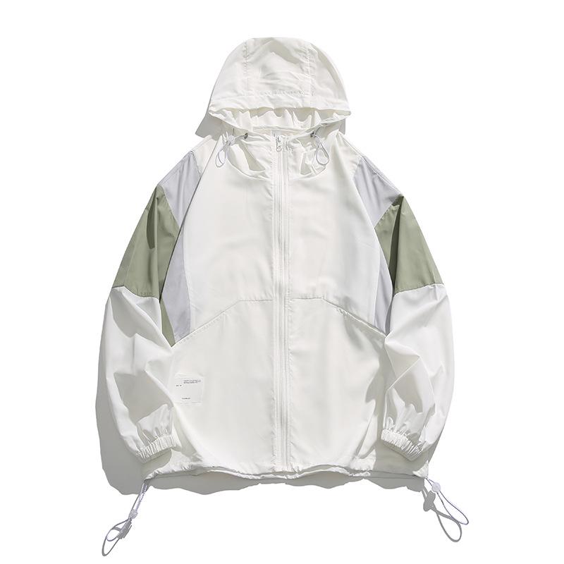 

Мужская ветровка с капюшоном весна/осень: Японский уличный стиль куртка колор-блок M [170-175cm]