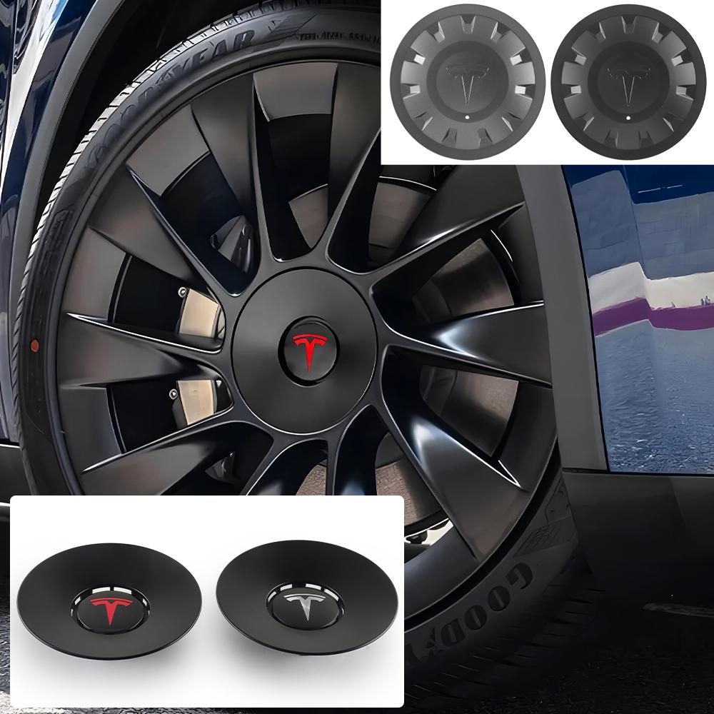 4pc Car Wheel Center Caps Replacement Hub Covers Car Accessories for Tesla Model Y 20/21 Inch High-performance Version 2021-2023