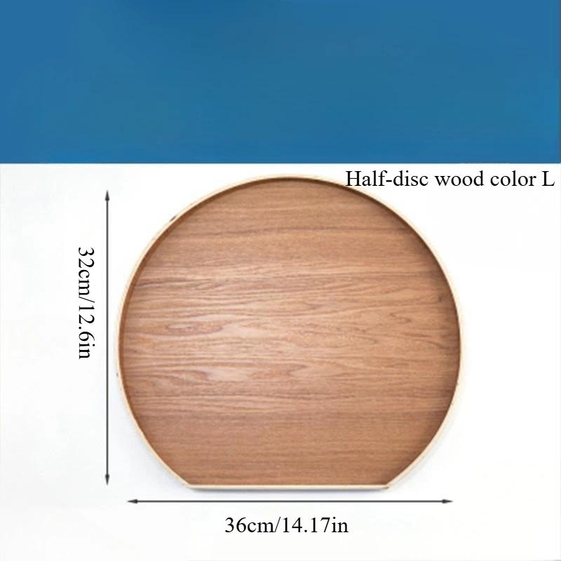 Wooden Serving Tray Half Moon Tray Salad Plate Nuts Bread Storage Dessert Plate for Farmhouse Kitchen Table Living Room Office