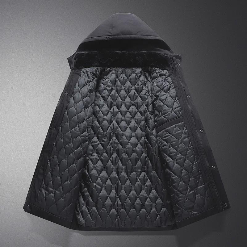 Cappotto Invernale da Uomo in Velluto Spesso - Giacca Calda Imbottita in Cotone per Uomini di Mezza Età e Anziani